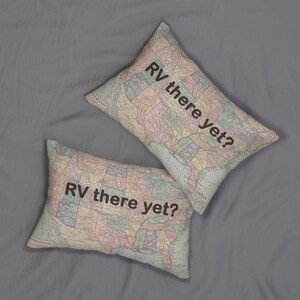 RV Throw Pillow RV there yet US map fun Rv gift , travel decor, Vintage Maps, unique, pastel image 5