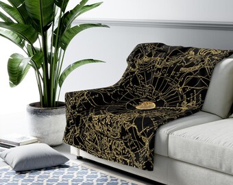 Arctic Ocean Map Sherpafleecedeken: gezellig reiskleed