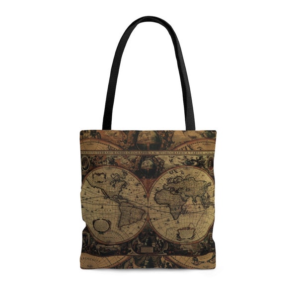 Antique World Map Print Tote Bag