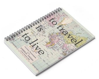 Travel Journal - World Travel - Spiral Notebook  Ruled Line