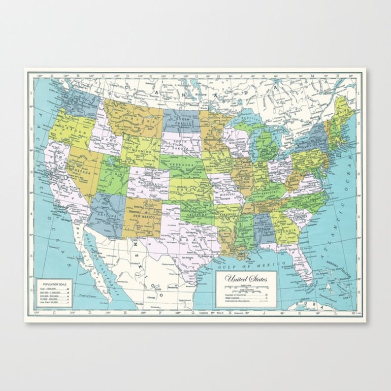United States Map Tapestry Wall Hanging US Map Dorm Travel  Etsy