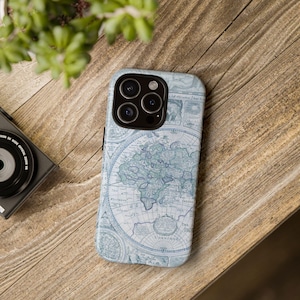 Vintage Map Phone Case | Tough Cases | Gifts for Travelers, Globe Trotters, Adventure Lovers, Unique Phone Accessories, World Map Design