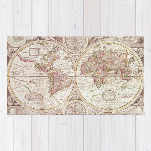 Map Shower Curtain - Antique Map - Travel Decor - Historical Bathroom ...