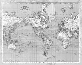 Manta polar con mapa del mundo gris: una manta de viaje acogedora