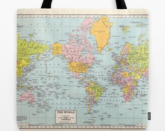 Bag for Travel Vintage Illustration Blue World Atlas Map Women Fashion Bags with USB Charging Port and Headphone Port for College Work Travel Bag for Travel Vintage Illustration Blue World Atlas Map Women Fashion Bags with USB Charging Port and Headphone Port for College Work Travel