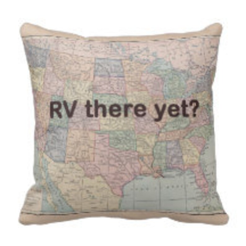 RV Throw Pillow RV there yet US map fun Rv gift , travel decor, Vintage Maps, unique, pastel image 2