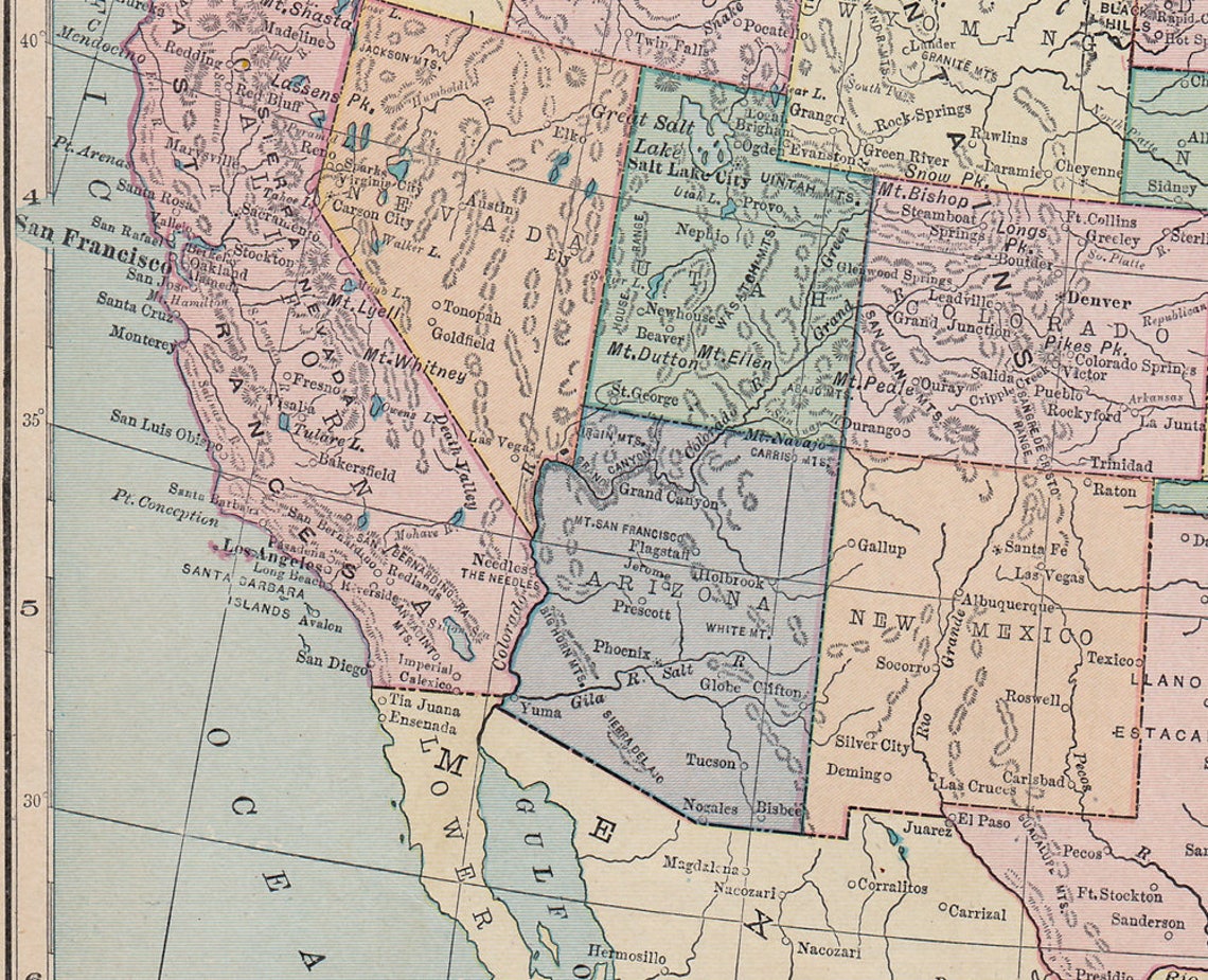 Map of the United States of America Print the 48 Contiguous - Etsy