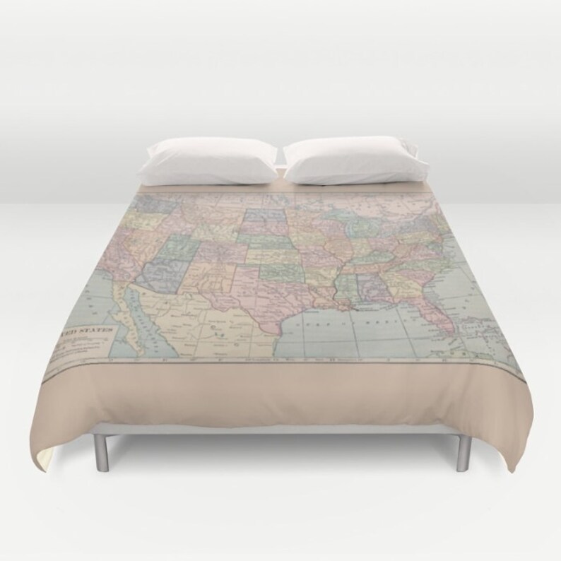 US Map Pillow 1913 map of United States Throw pillow , travel decor, Vintage Maps, unique, pastel image 4