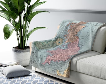 Sherpafleecedeken Britse eilanden: gezellig reiskleed, woondecoratiecadeau