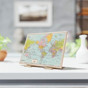 Vintage Map Ceramic Tile Art - travel decor