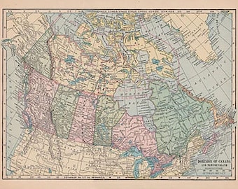 Fabric Yardage - Vintage Map of Canada - Sewing and crafting supplies