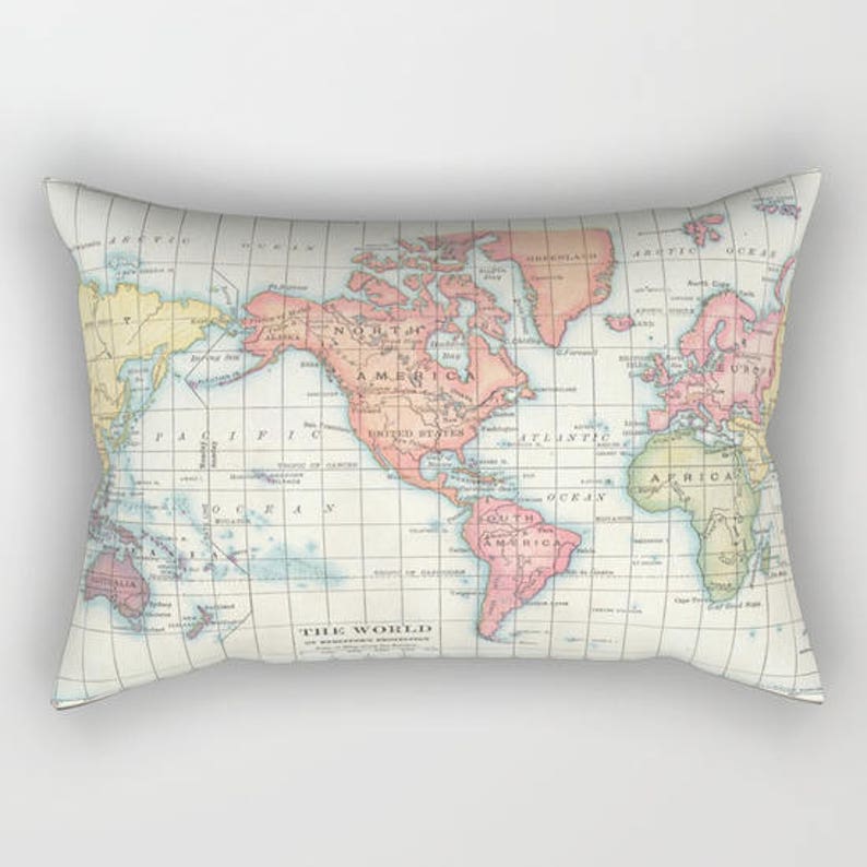 World Map Duvet Cover Map of Continents Bed Bedroom Etsy