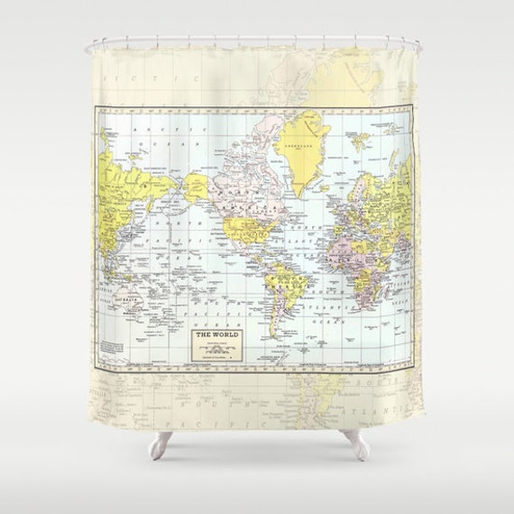 Monde carte rideau de douche carte historique colorée | Etsy Monde carte rideau de douche carte historique colorée | Etsy
