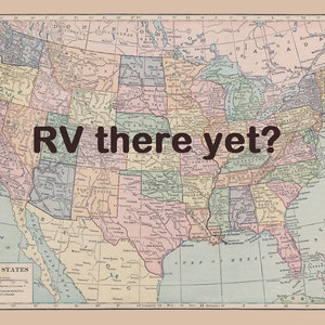 RV Throw Pillow RV there yet US map fun Rv gift , travel decor, Vintage Maps, unique, pastel image 4