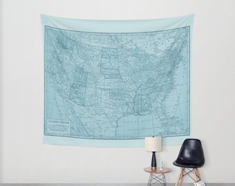 United States Map Tapestry Wall hanging US map dorm