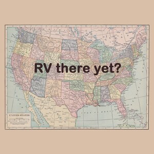 RV Throw Pillow RV there yet US map fun Rv gift , travel decor, Vintage Maps, unique, pastel image 8