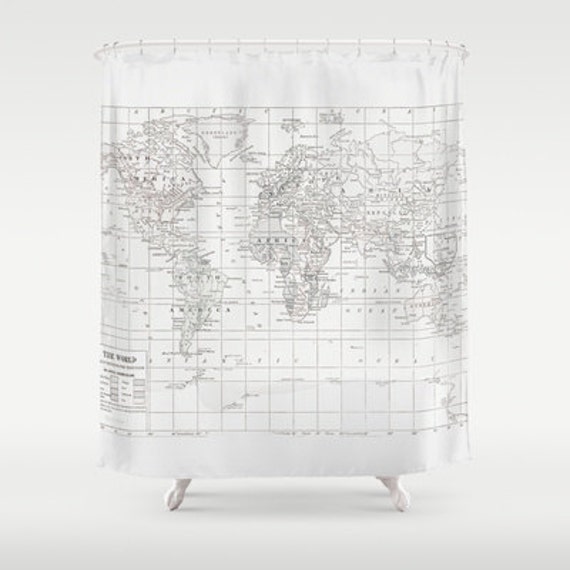Map Shower Curtain Historical Travel, Cloth World Map Shower Curtain