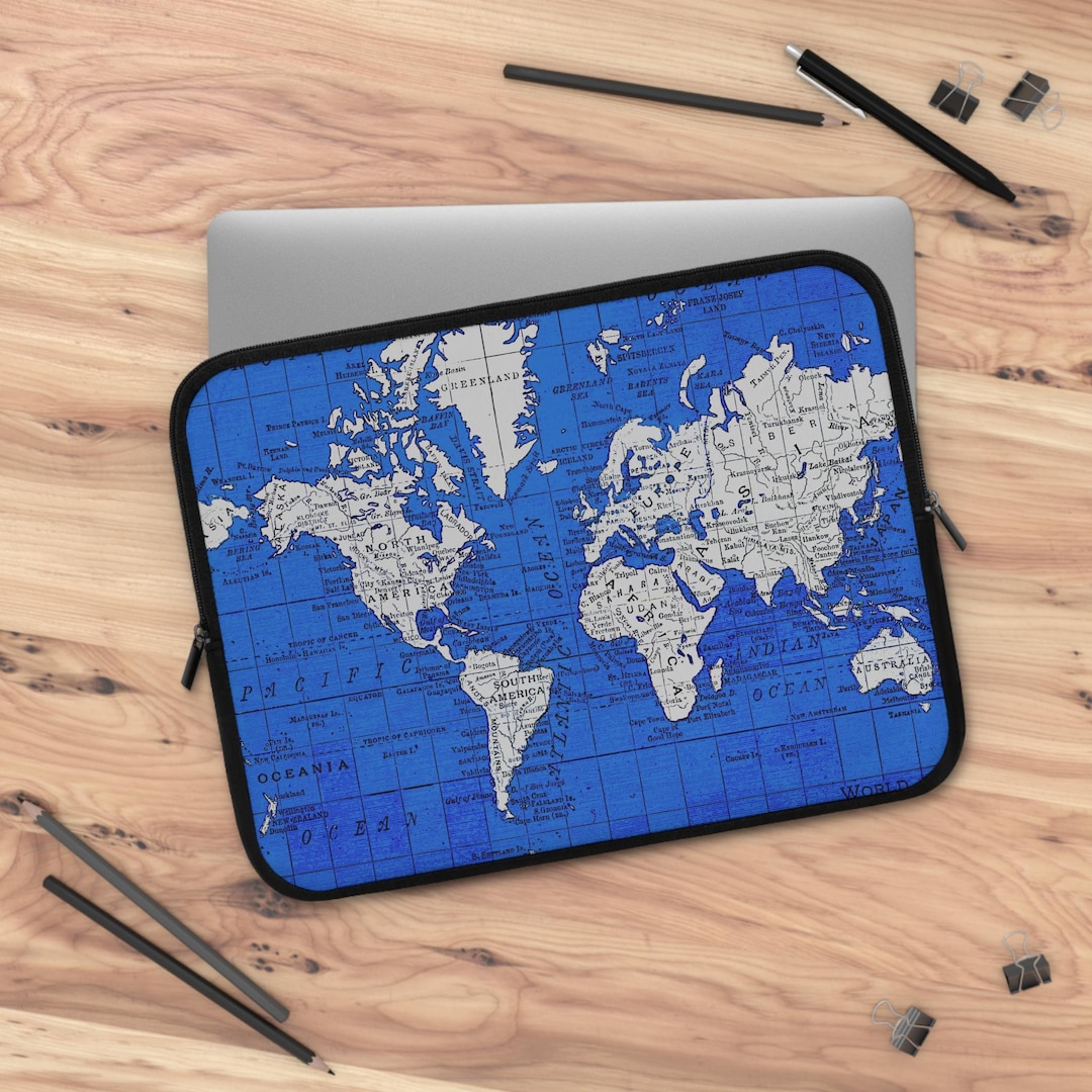 Vintage World Map Laptop Sleeve: Neoprene Travel Tech Case - Etsy