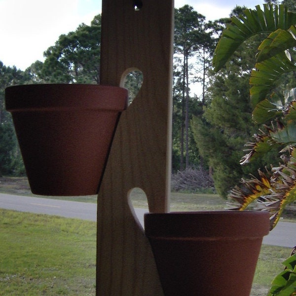 Wooden pot hanger 12 inch or 24 inch with S hook. Free Shipping!