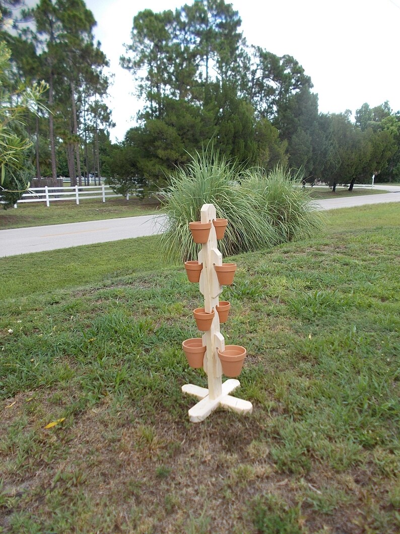 Wooden Clay Pot Holder Freestanding For 4 6 or 8 Pots Etsy