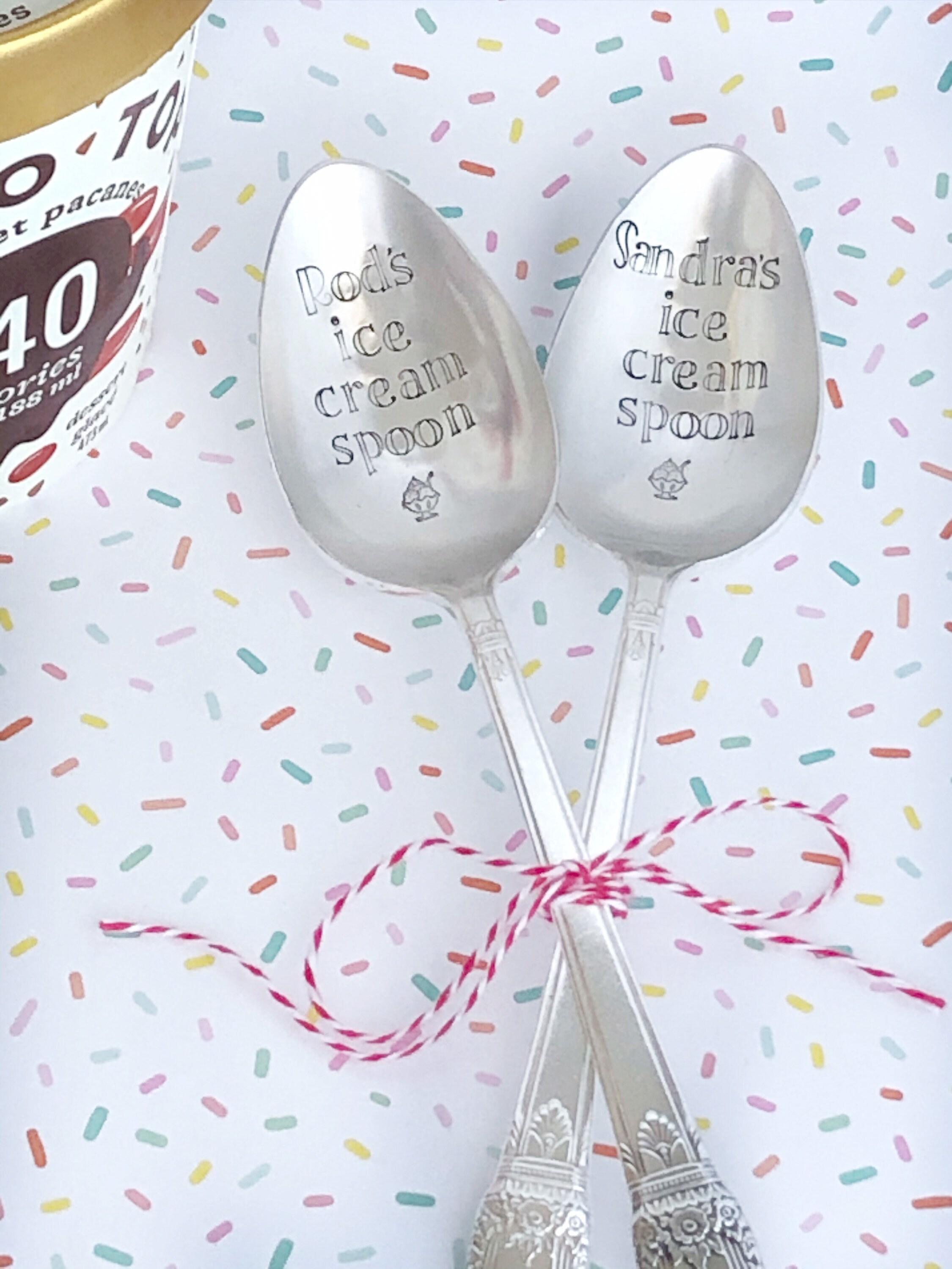 Ice Cream Spoon Set Personalized Spoons His and Hers Ice Etsy