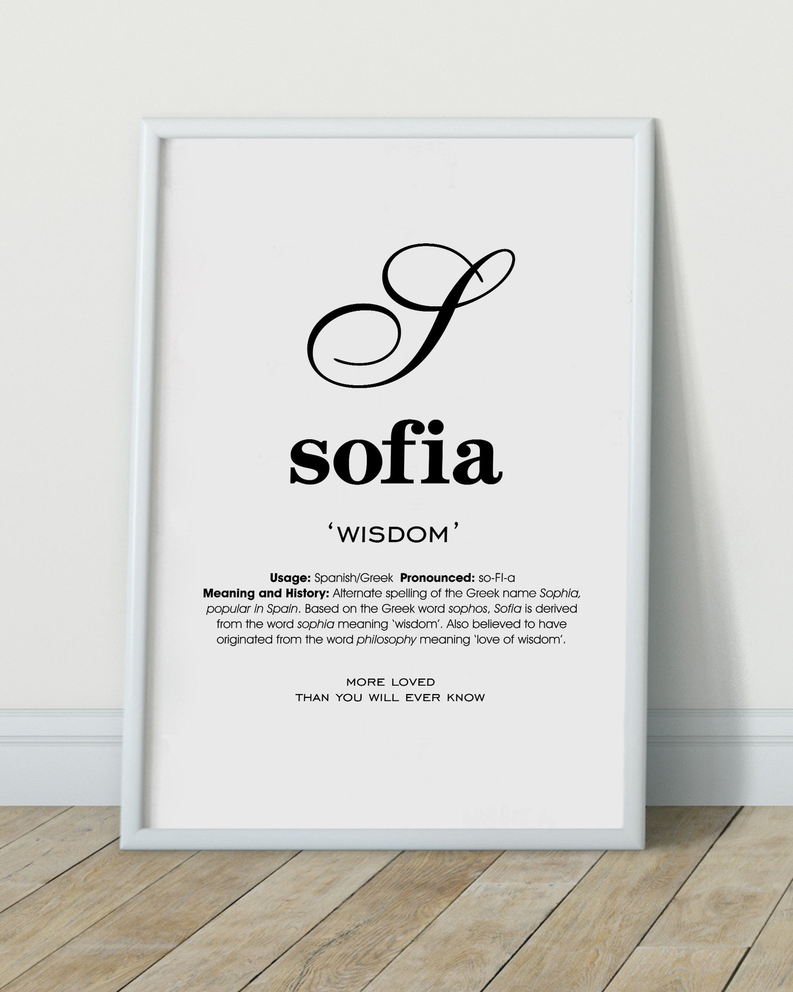 Sofia Name Meaning Printable Name Art Modern Nursery Decor Etsy