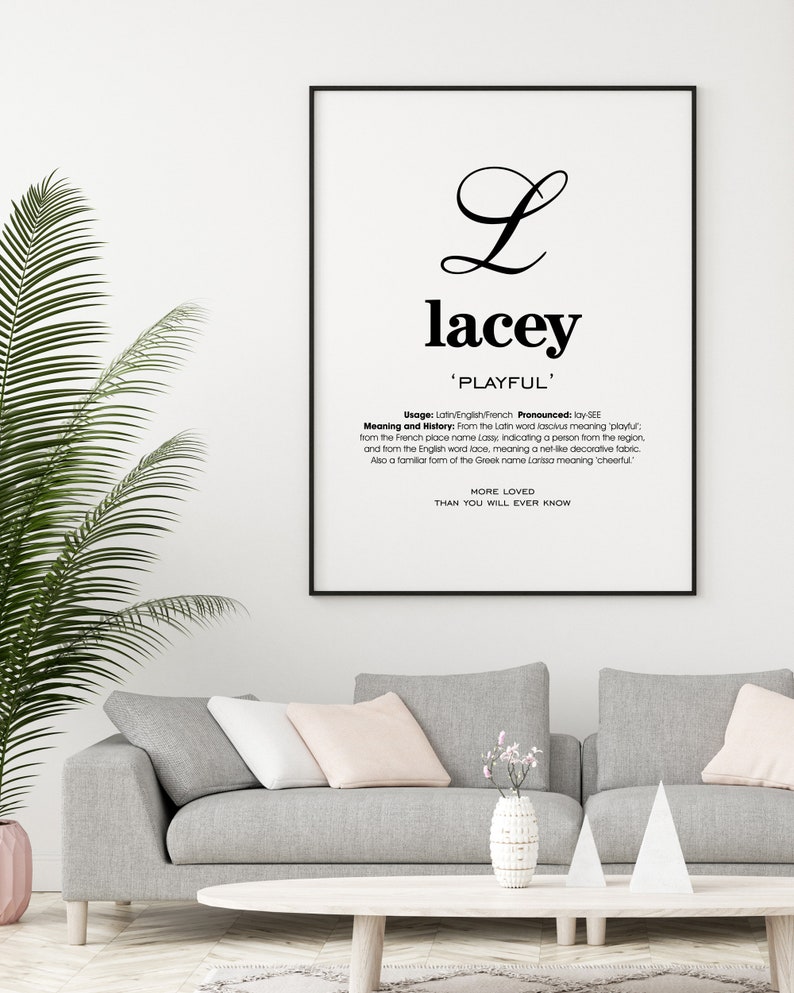Lacey Name Meaning Printable Name Art Modern Art Printable | Etsy UK