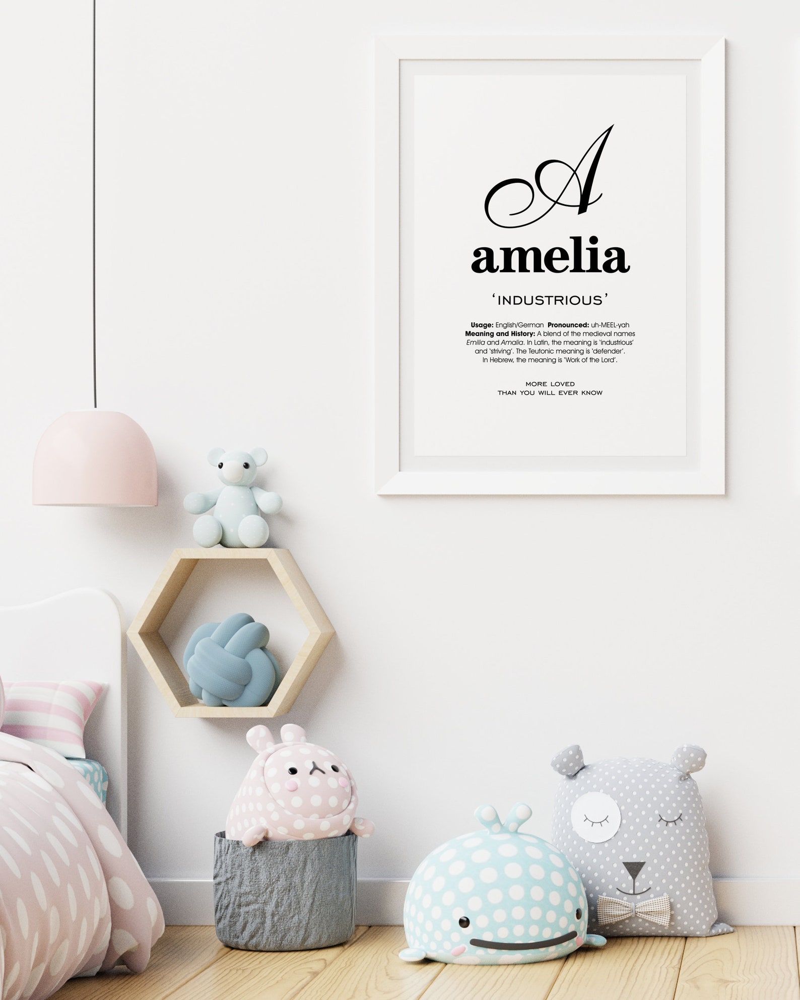 Amelia Name Meaning Printable Name Art Modern Nursery Decor Etsy