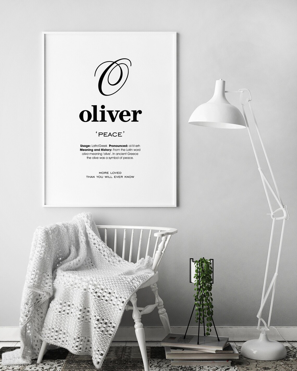 Oliver Name Meaning Printable Name Art Modern Nursery Decor Etsy UK