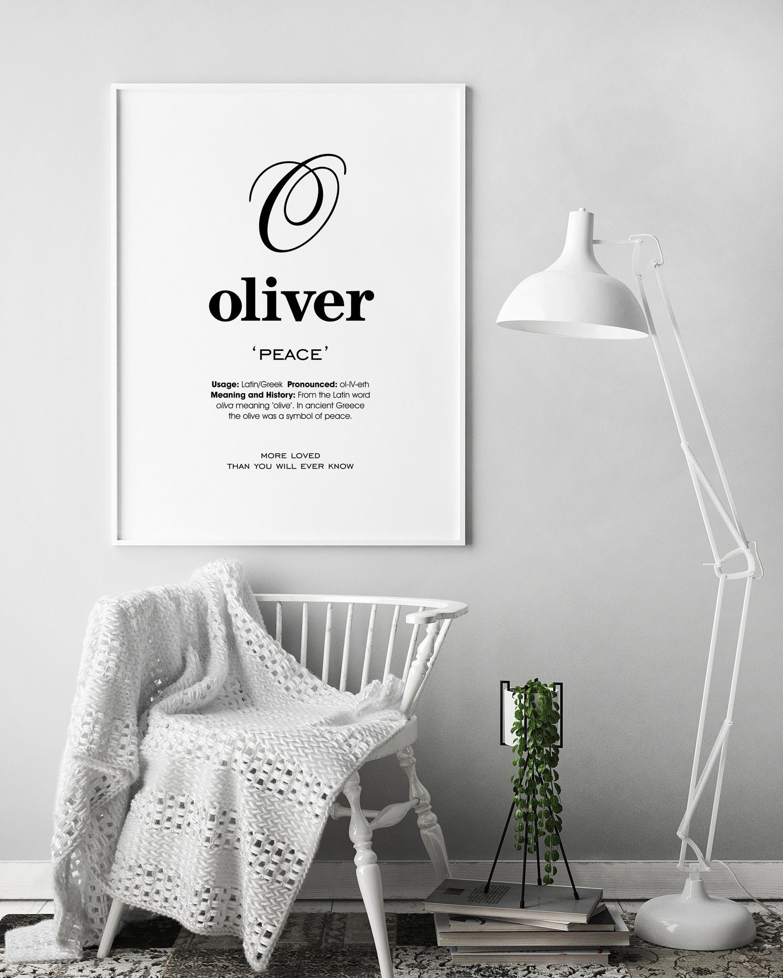 Oliver Name Meaning Printable Name Art Modern Nursery Decor Etsy