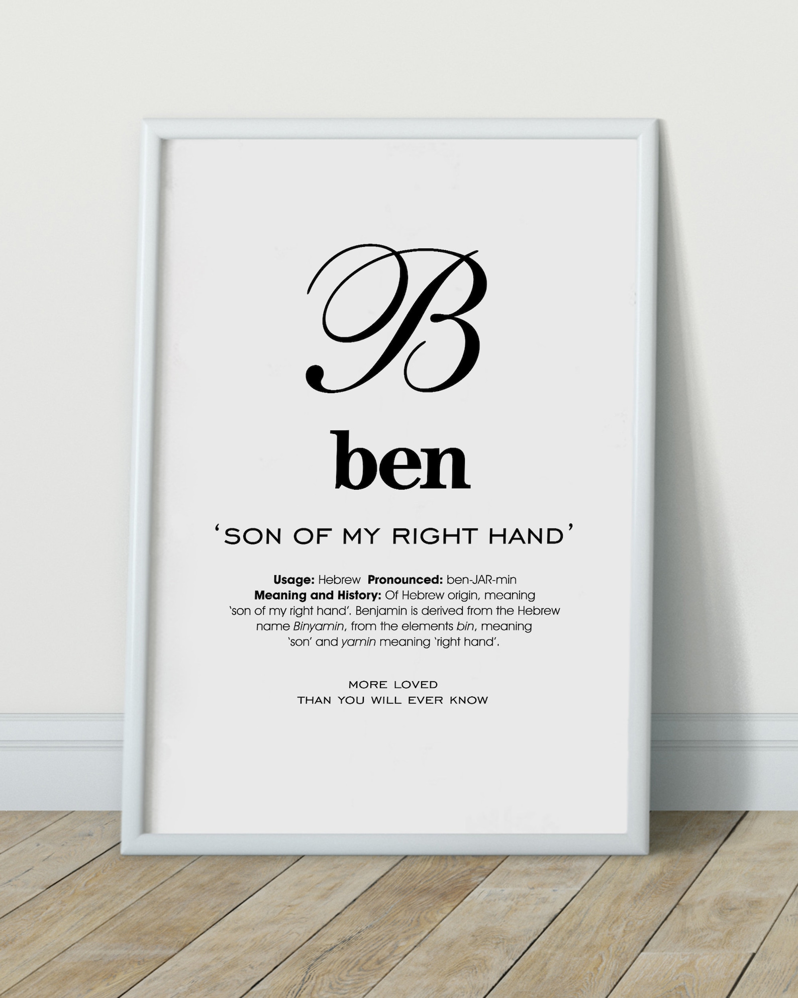Ben Name Meaning Printable Name Art Modern Nursery Decor Etsy
