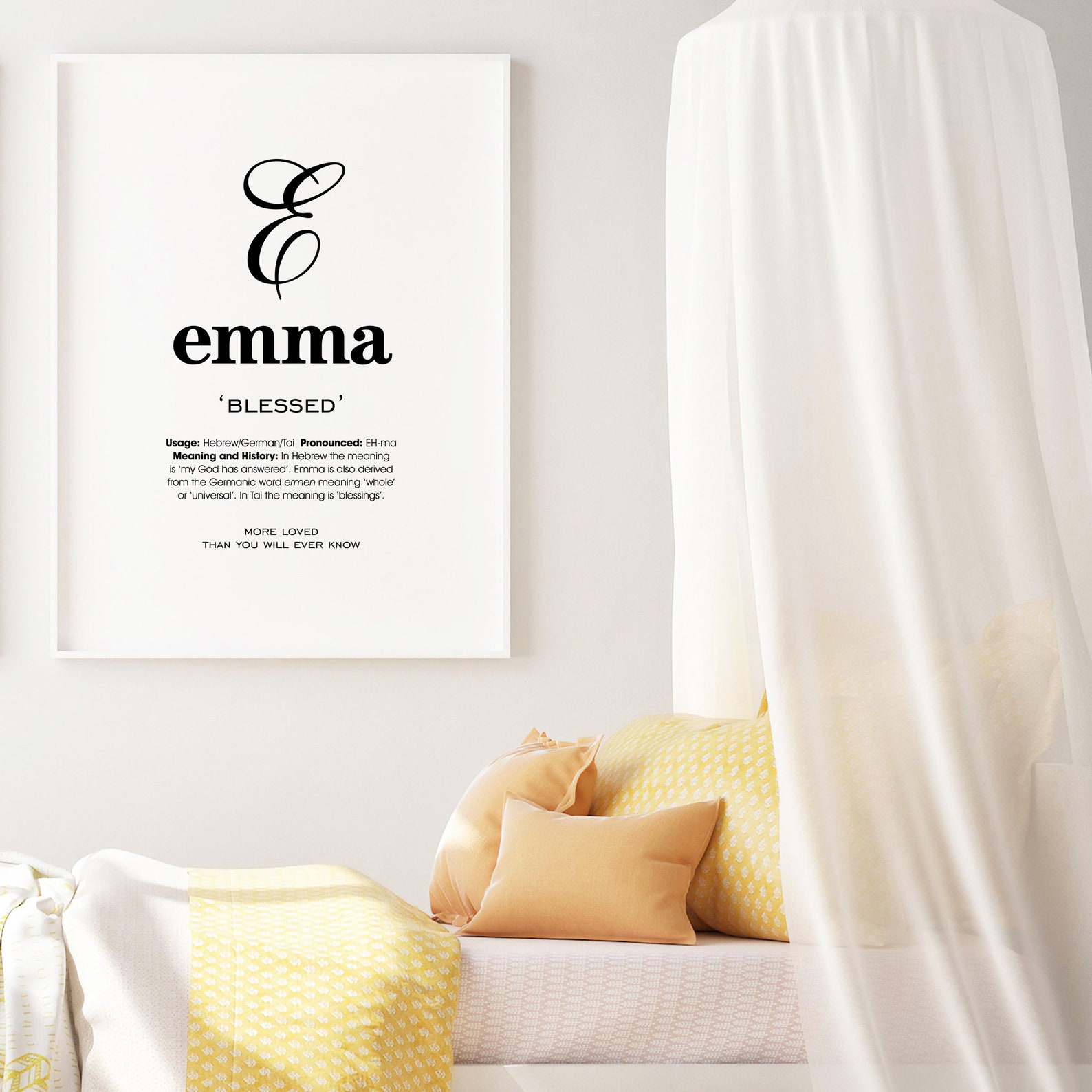 Emma Name Meaning Printable Name Art Modern Nursery Decor | Etsy