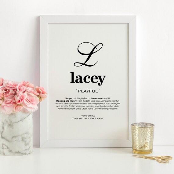Lacey Name Meaning Printable Name Art Modern Art Printable Etsy UK
