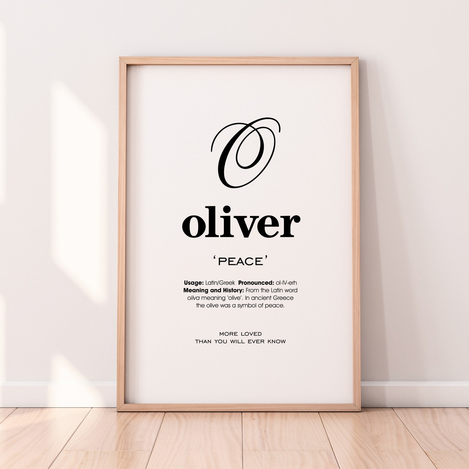 Oliver Name Meaning Printable Name Art Modern Nursery Decor Etsy