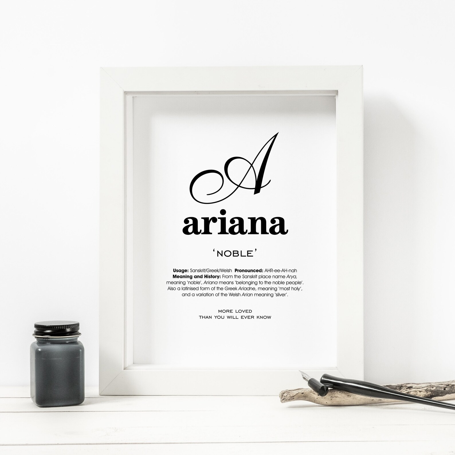 Ariana Name Meaning Printable Name Art Minimalist Art Etsy Italia