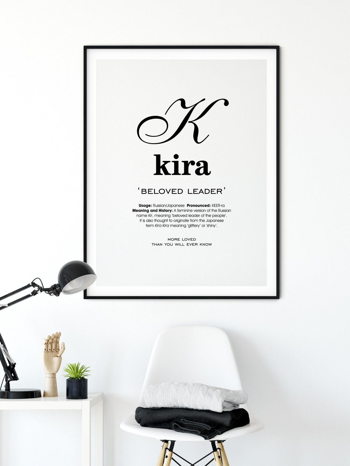 Kira Name Meaning Printable Name Art Modern Nursery Decor Etsy España
