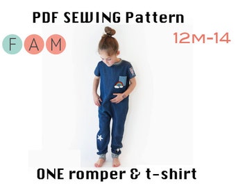 PDF Pattern of ONE Romper 12m-14