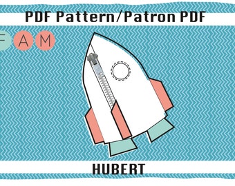 Hubert's rocket pencil case PDF pattern