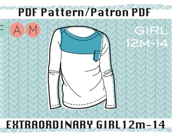 PDF Pattern of the Extraordinary Girl shirt-Girl Edition