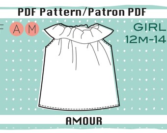 Patron PDF du haut AMOUR