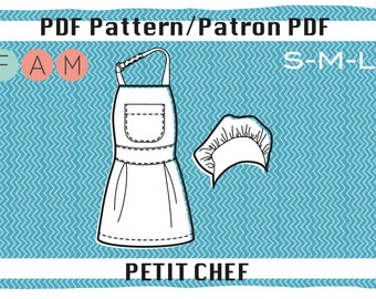 PDF pattern of the Juliette apron AND the chef hat