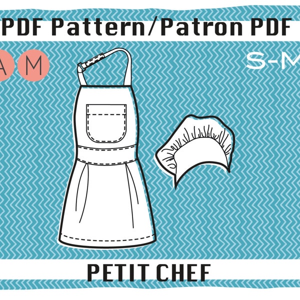 Patrons PDF du tablier de Juliette ET du chapeau de chef