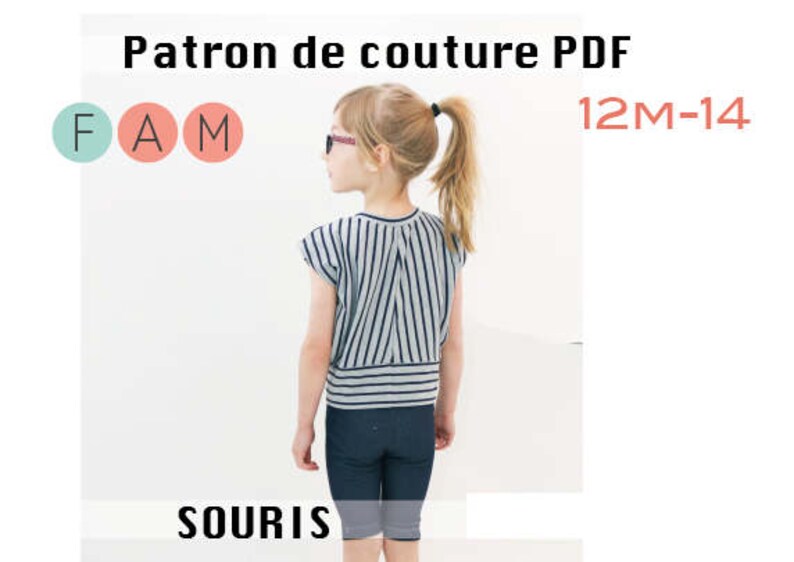 Patron PDF du haut SOURIS 12m à 14 ans image 2