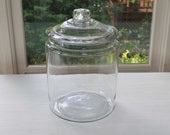 Vintage Large Clear General Store Counter Glass Jar with Glass Cover, Vintage Glass Tobacco Jar with Glass Lid, Large Glass Storage Jar