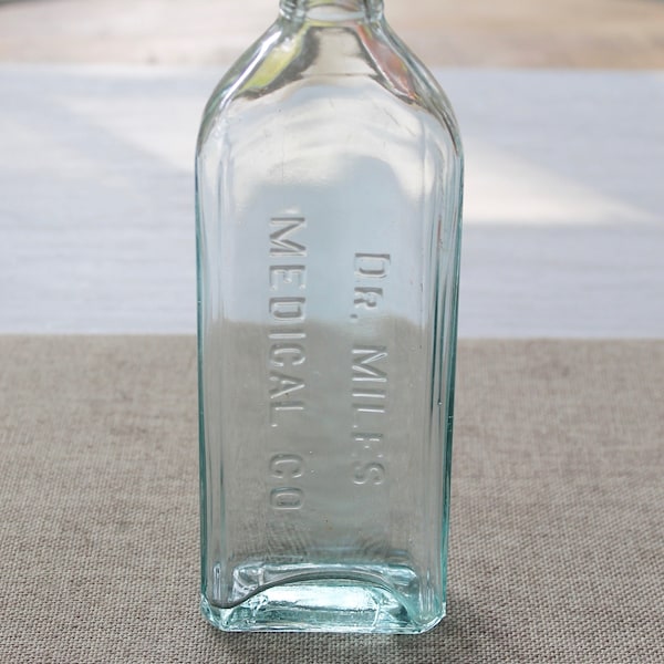 Antique Apothecary/Chemist/Pharmacy Clear Glass Storage Bottle - Dr. Miles Medical Co.