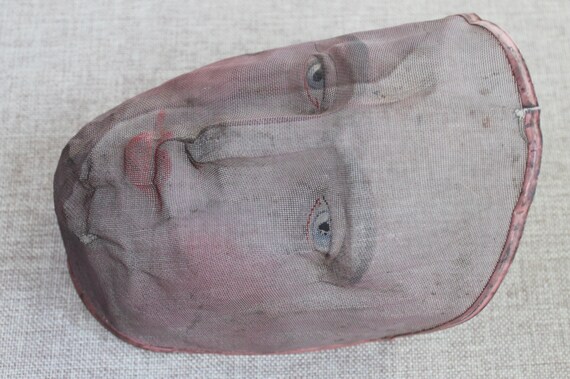 Antique Wire Mesh Mask, Hand Made Mesh Mask With H