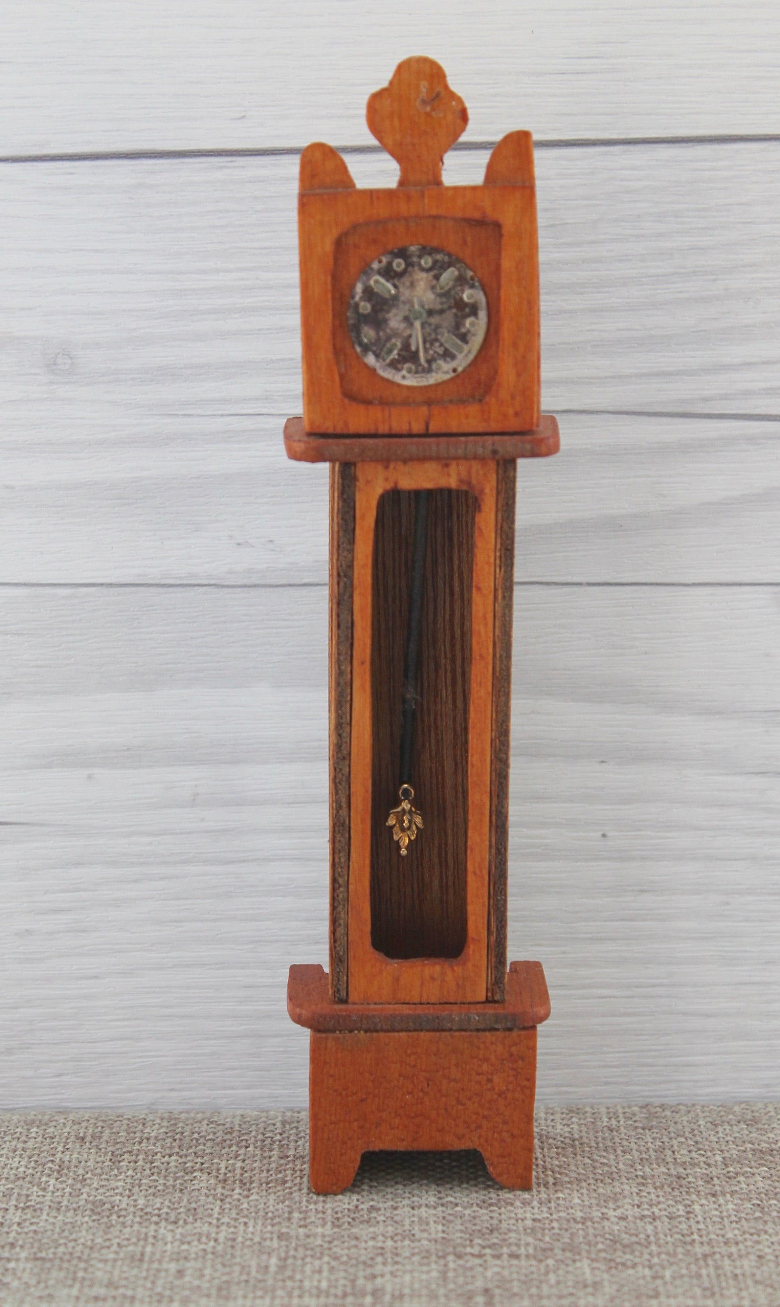 Vintage Wood Dollhouse Grandfather Clock Vintage Small Wooden Etsy