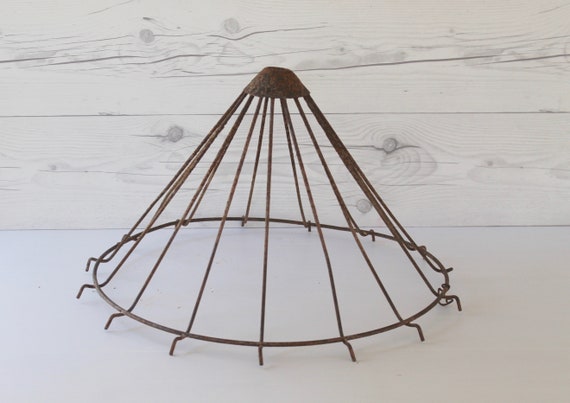Vintage Wire Metal Chicken Feeder Cage Top Vintage Spoked Etsy