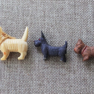 Vintage Lot of 3 Small Scottish Terrier Dog Figures, Vintage Miniature Dogs - Scotty Dog