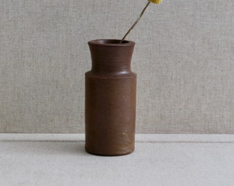 Vintage Small Primitive Earthenware/Stoneware Bottle, Vintage Small Rustic Stoneware Pottery Vase